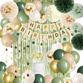 Sage green birthday banner