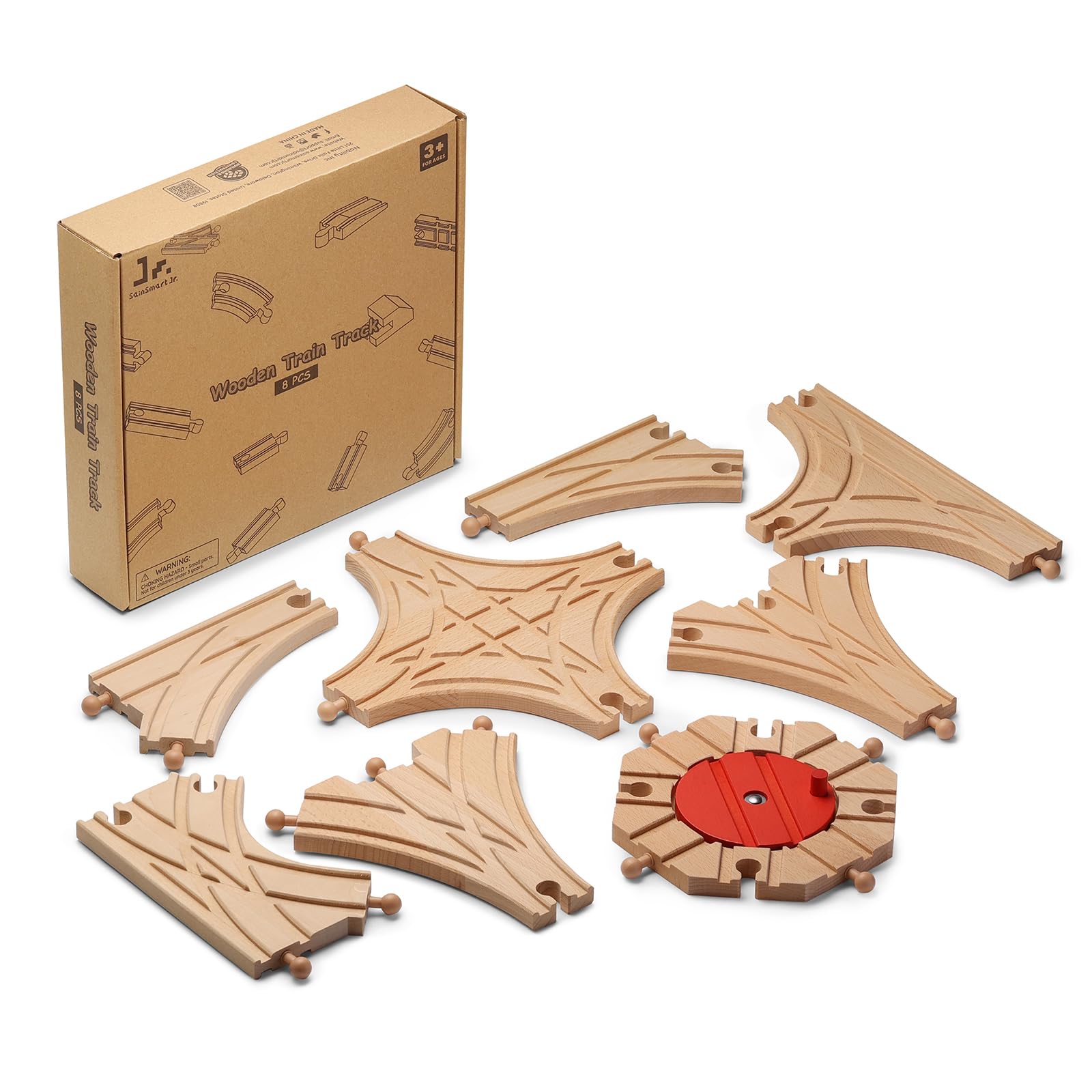 SainSmart Jr. wooden train track 8pcs expansion pack