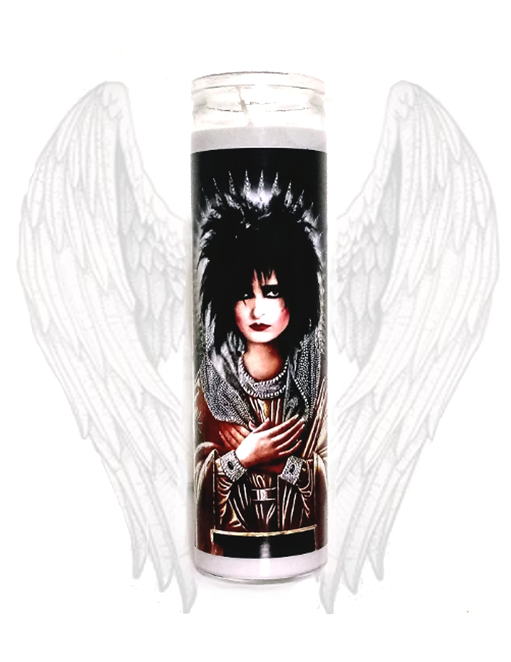 Saint Gothess post punk Prayer Candle on 8 inch glass jar altar candle