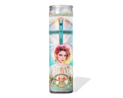 Saint Madge Madonna 8 inch glass prayer candle handmade in USA unscented