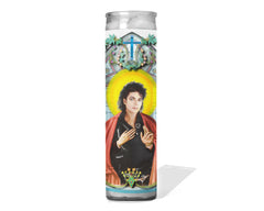 Saint Michael Patron Saint of The Jacksons unscented 8 inch glass prayer votive handmade in USA