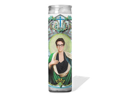 Saint Rachel Maddow Celebrity Prayer Candle unscented 8 inch glass votive handmade in USA