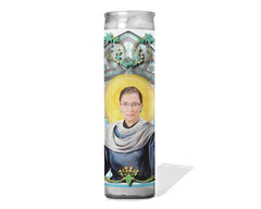 Saint Ruth Bader Ginsburg prayer candle 8 inch glass votive handmade in USA unscented