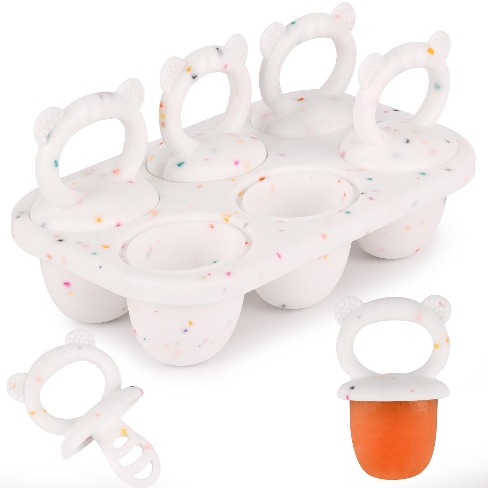 Sakolla mini 6 cavity silicone ice pop mold with sticks