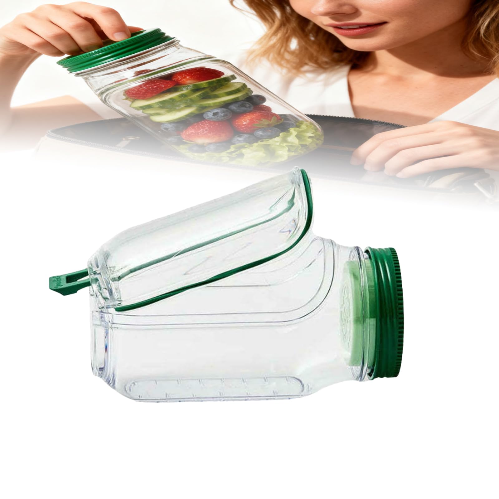Salad Jar side opening showing vertical compartment