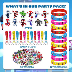 spidey birthday party gifts assortment