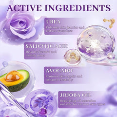 Cream contains 2% salicylic acid for exfoliation on feet