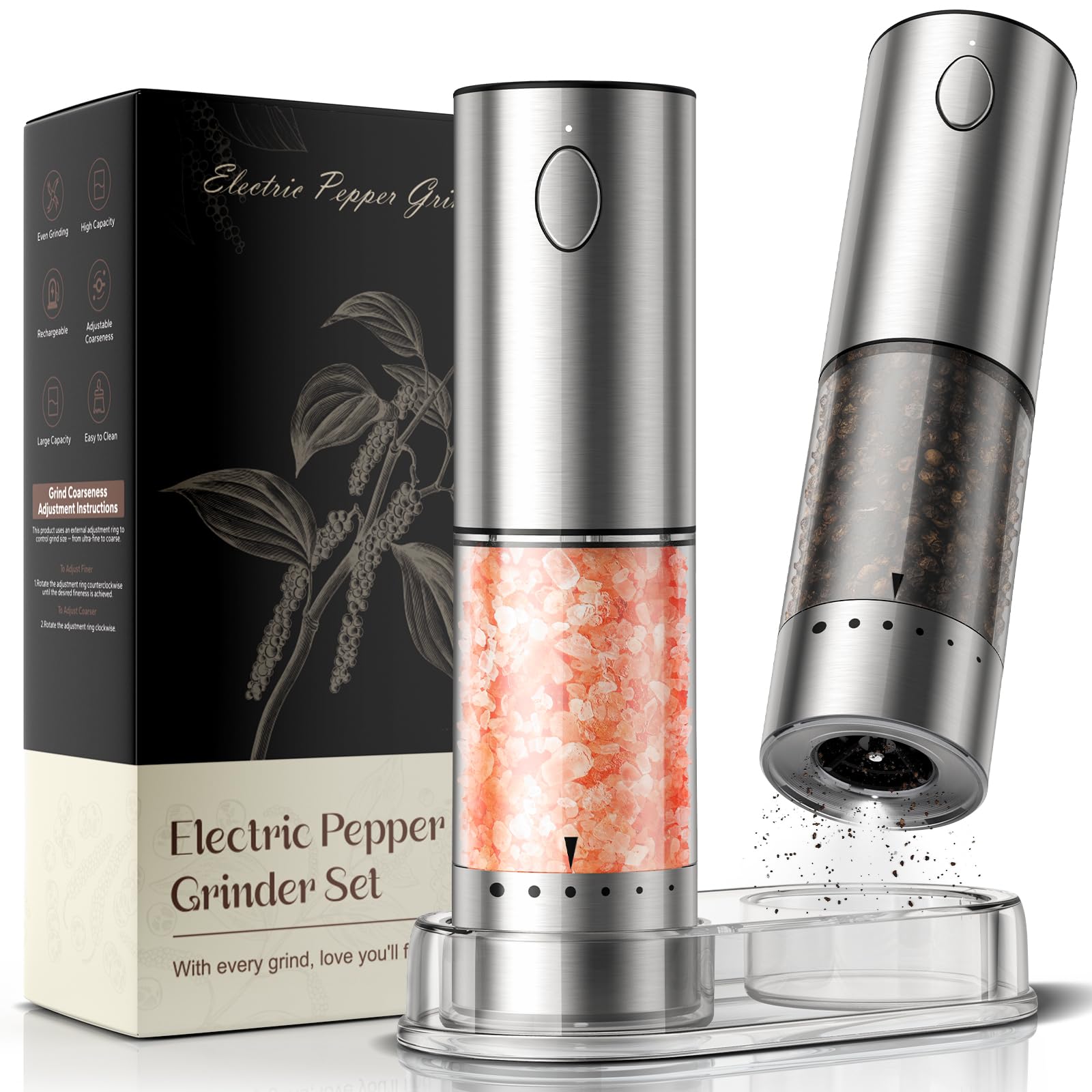 Salt and Pepper Grinder Set for Women image 1