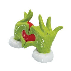 Salt and pepper shaker set packaged in a windowed gift box