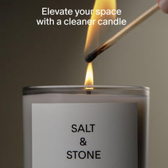 Coconut and soy wax blend candle by SALT & STONE Santal & Vetiver