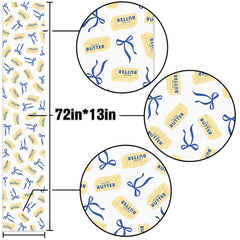 Polyester linen-like table runner for butter party decor