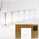Saludi Tulip Colored Stem Wine Glasses inside-stem color feature