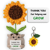 SamMi craftsmen for Mom Positive Sunflower Crochet Doll close up