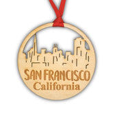 San Francisco Christmas Ornament city skyline Baltic Birch