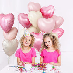 Sand white heart shaped foil balloons set