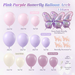 sand white purple balloons included in kit
