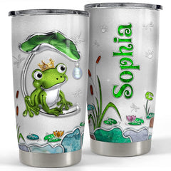 SANDJEST frog tumbler 20oz with lid