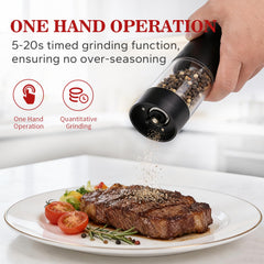 Transparent body shows salt and pepper levels 118ml capacity