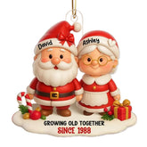 Santa couple ornament with customizable names on acrylic