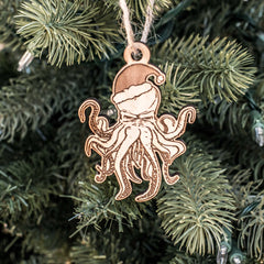 Santa Cthulhu ornament Texas display 3x2in