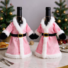wine bottle cover hides labels for festive display