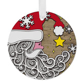 Santa Moon Ceramic Ornament white ceramic with crescent moon Santa design