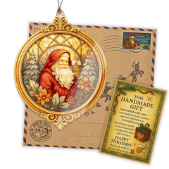 Santa ornaments for christmas tree with nostalgic design