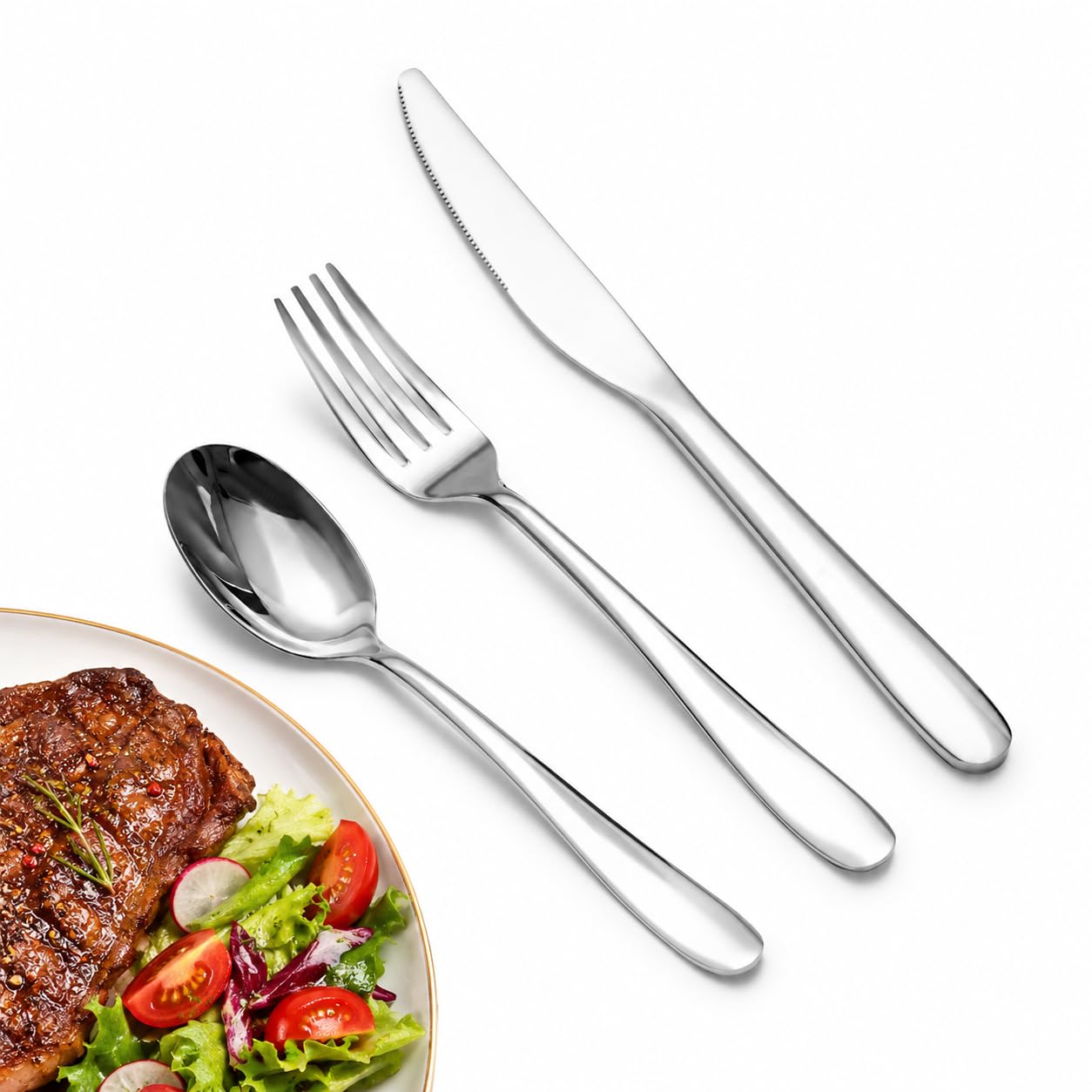 SANTUO stainless steel 12PCS dinner set with knives forks spoons