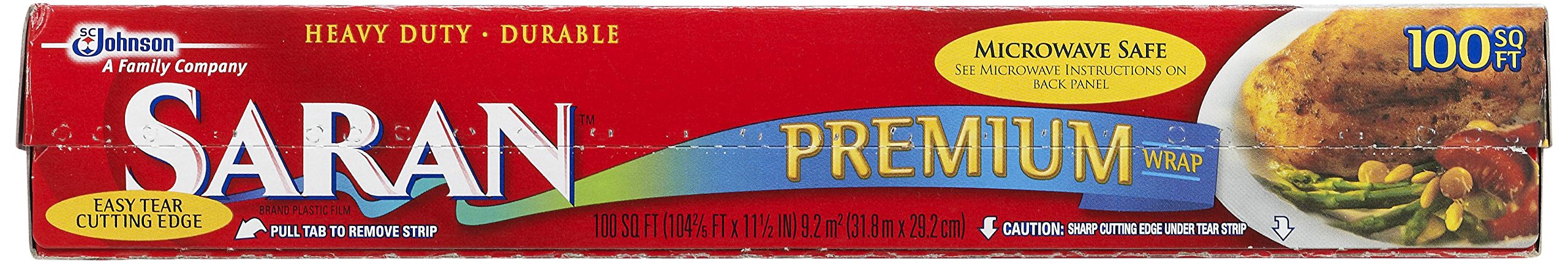 Saran Premium Plastic Wrap 100 Sq Ft packaging image
