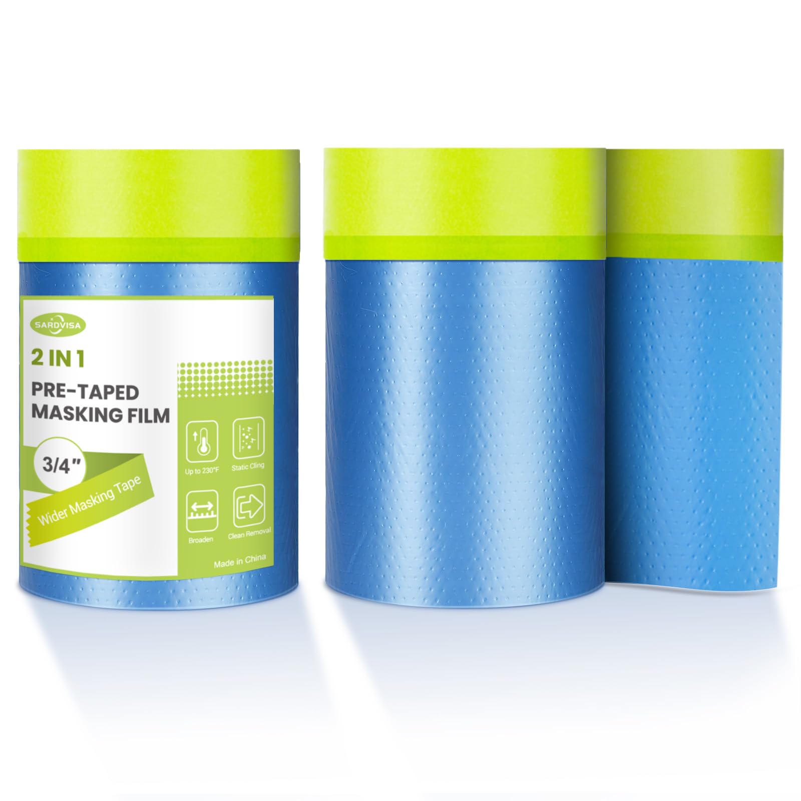 SARDVISA 2-rolls pre-taped masking film 22x66 for painting