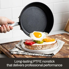 Double riveted stainless-steel handle on All-Clad HA1 saucepan