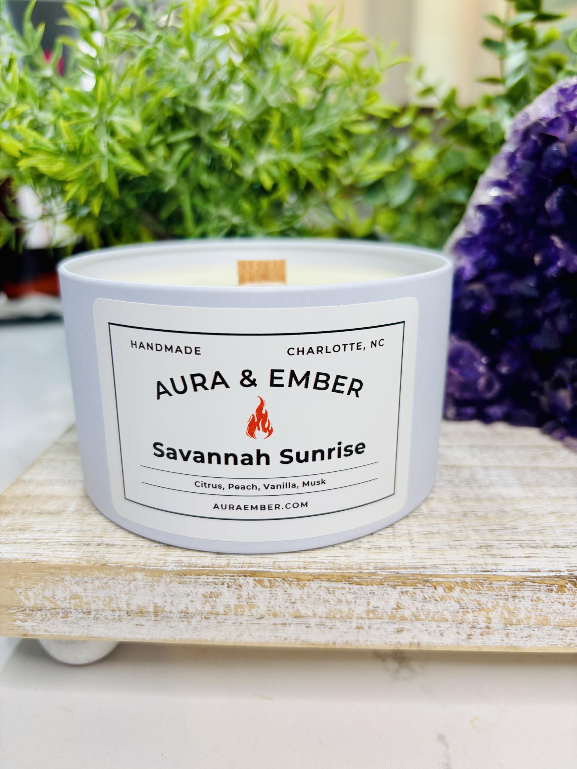 Savannah Sunrise 16oz soy candle by Aura & Ember