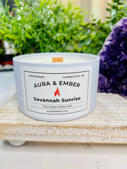 Savannah Sunrise 16oz soy candle by Aura & Ember