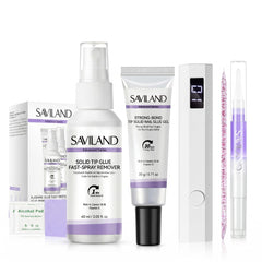 SAVILAND press on nail kit 60ml gel and remover components