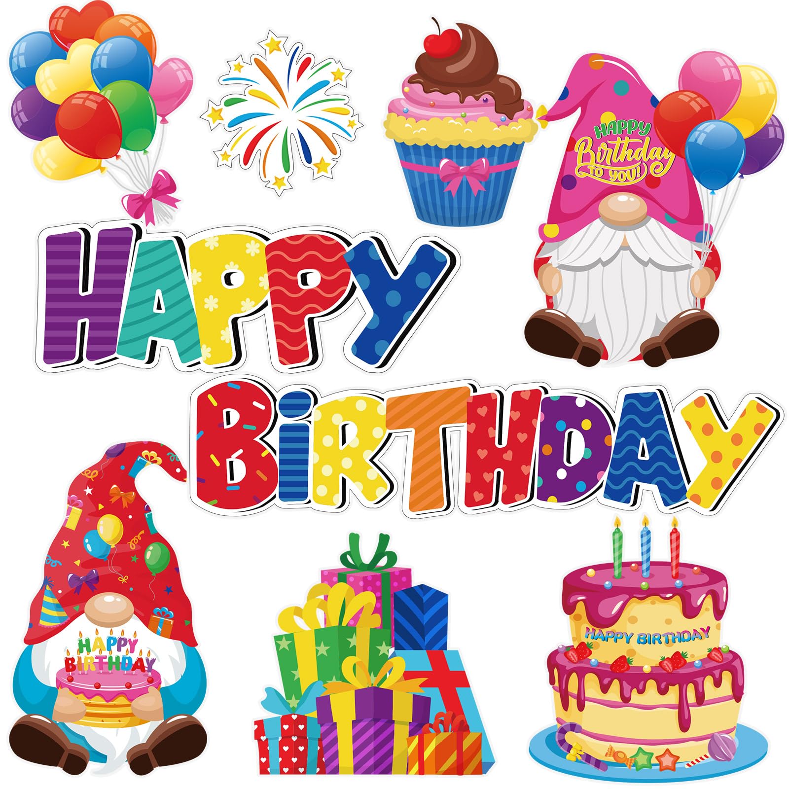 Saysurey birthday magnets gnomes on fridge