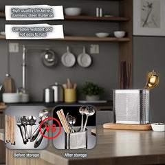 Rustproof SAYUANVA utensil holder with perforated sides