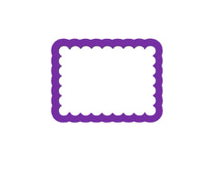 Scalloped rectangle cookie cutter purple PLA plastic, 3D printed 3.5x2.5 inch size