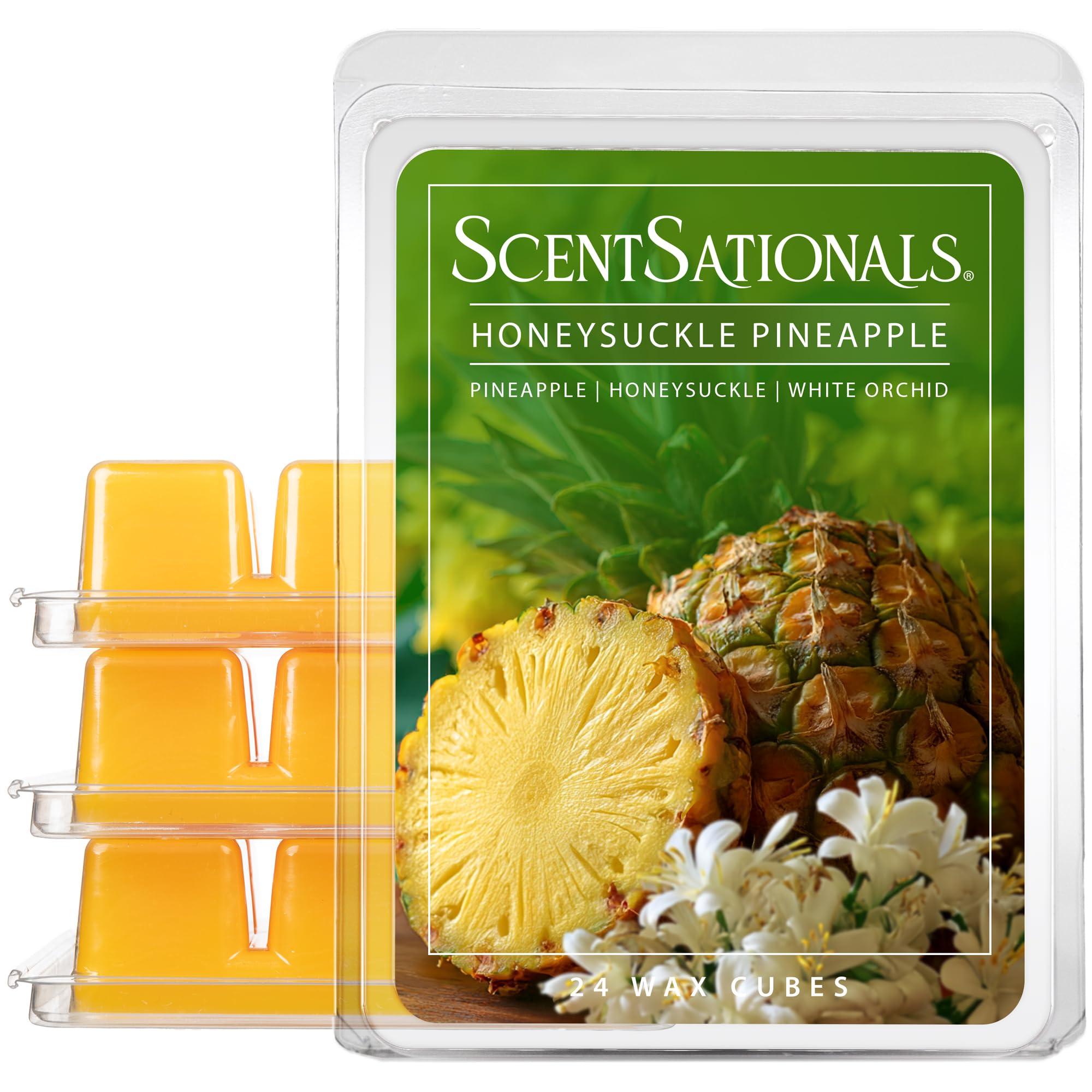 ScentSationals Honeysuckle Pineapple wax melts packaging 10oz 24 cubes
