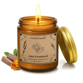 Scented Candles Amber Sandalwood 16oz jar aromatherapy candle