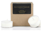 Scented soy tea light candles in heat resistant container