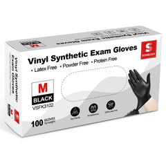 Medium size Schneider vinyl exam gloves for medical use