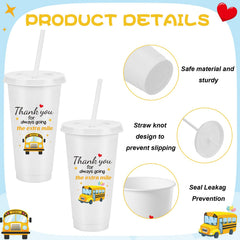 White school bus driver cup 24oz designed for Back to School
