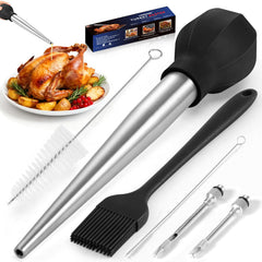 SCHVUBENR large turkey baster set stainless steel body