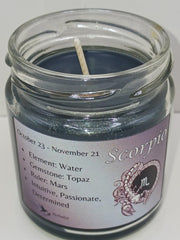SCORPIO Zodiac Soy Wax Candle 4oz jar product image