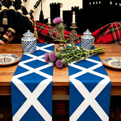 Two-piece Scotland flag theme table runner set