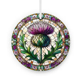 Scottish Christmas Thistle Handmade Ceramic Ornament front