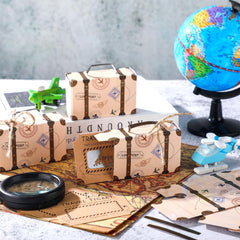 Laminated cardboard mini suitcases design patterns