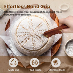 Rotatable blade extended for precise scoring in bread lame