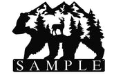 Personalized Bear in Nature metal sign 18W x 14H by Sea Biscuit Metal Designs