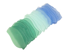 Sea glass place cards 20 count in sky blue mint light sea green irregular shapes